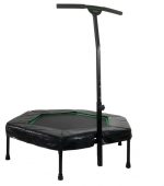 Tunturi Hexagon Fitness Trampoline - Incl. in hoogte verstelbare handgreep - 100 cm springoppervlak - Incl. beschermhoes - incl. gratis fitness app