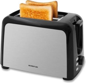 Inventum GB420B - Broodrooster - 2 sleuven - Traploze bruining - Opwarm/Ontdooifunctie - 750 watt - Toaster - RVS/Zwart