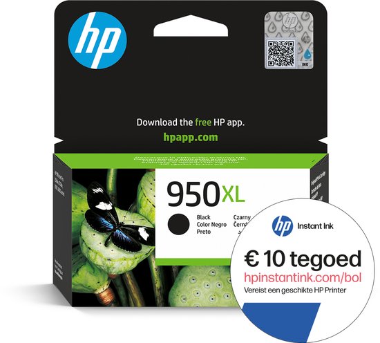 HP 950XL - Inktcartridge zwart + Instant Ink tegoed HP 950XL - Inktcartridge zwart + Instant Ink tegoed