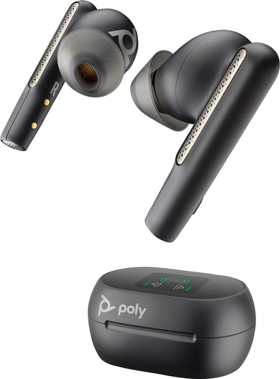 HP Poly Voyager Free 60+ UC Carbon Black Earbuds + BT700 USB-A-adapter + oplaadcase met touchscreen HP Poly Voyager Free 60+ UC Carbon Black Earbuds + BT700 USB-A-adapter + oplaadcase met touchscreen