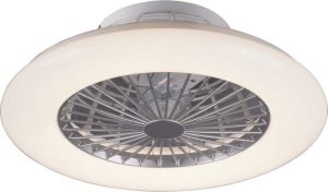 REALITY STRALSUND - Ventilator - Titanium - incl. 1x SMD 30 W - Geintegreerde dimmer - Traploos instelbare lichtkleur - Nachtlampje - Niet geschikt voor externe dimmer - Geheugenfunctie - 3 snelheidsinstellingen - Zomer- en wintermodus
