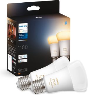 Philips Hue standard bulb E27 Light source - warm to cool white light - 2-pack - 1100lm - Bluetooth