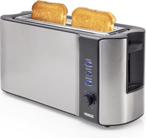 Princess Broodrooster 142353 – Extra lange sleuf – Ontdooi- en verwarmfunctie - 1000W - RVS