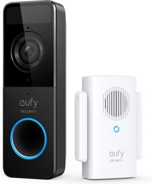eufy C210 Slim Doorbell- Draadloze Video Deurbel - Video Doorbell Inclusief Chime (incl 16GB SD Kaart) - Accu - Zwart