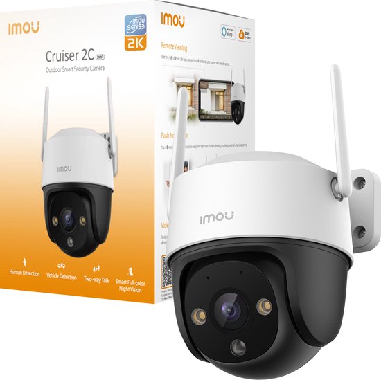 Cruiser 2C 2K Beveiligingscamera Voor Buiten - 2K Beeldkwaliteit - Panoramisch Draaien En Kantelen Voor Volledige Dekking - WiFi 6 - Slimme Kleuren Nachtzicht - Accurate Detectiebereik Tot 22m Voor Personen En 44m Voor Auto's - IP66 Weerbestendig Cruiser 2C 2K Beveiligingscamera Voor Buiten - 2K Beeldkwaliteit - Panoramisch Draaien En Kantelen Voor Volledige Dekking - WiFi 6 - Slimme Kleuren Nachtzicht - Accurate Detectiebereik Tot 22m Voor Personen En 44m Voor Auto's - IP66 Weerbestendig