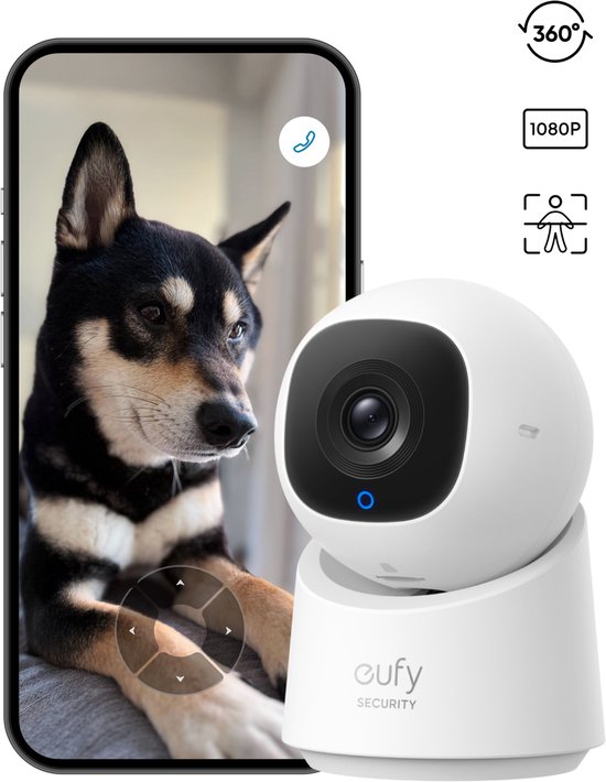 eufy Security C210 Binnencamera - Indoorcam - Huisdiercamera met app - Petcam - 1080p HD-resolutie - 360° pan en tilt - AI-gebaseerde bewegings - en persoonsdetectie - Compatibel met Alexa en Google Assistant eufy Security C210 Binnencamera - Indoorcam - Huisdiercamera met app - Petcam - 1080p HD-resolutie - 360° pan en tilt - AI-gebaseerde bewegings - en persoonsdetectie - Compatibel met Alexa en Google Assistant