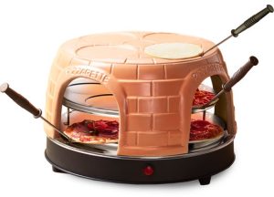 Emerio Pizzarette Origineel - 8 Persoons Pizza Oven - Handgemaakte Terracotta Koepel - 8 Geïsoleerde Bakspatels - RVS Bakplaat - Gourmetstel - PO-116124.1 1500W