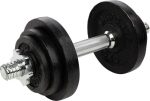 RS Sports Dumbellset - Halterset met gewichten - Totaal 10 kg - 1 stang - zwart