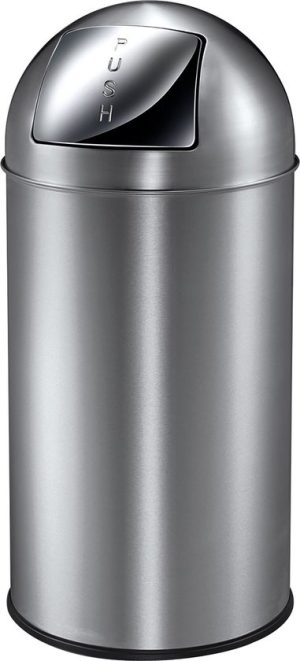 EKO - Pushcan 40 liter - Stainless steel - mat RVS - Prullenbak