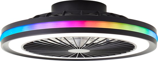 Brilliant Palmero - Plafondventilator - Plafondventilator - LED 40W - 3000K-6500K - Dimbaar - Zwart Brilliant Palmero - Plafondventilator - Plafondventilator - LED 40W - 3000K-6500K - Dimbaar - Zwart