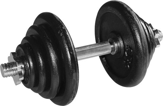 RS Sports Dumbellset - Halterset met gewichten - Totaal 20 kg - 1 stang - zwart RS Sports Dumbellset - Halterset met gewichten - Totaal 20 kg - 1 stang - zwart