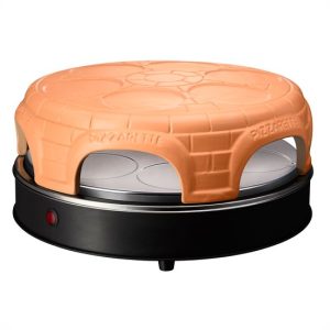 Emerio Pizzarette Origineel - 6 Persoons Pizza Oven - Handgemaakte Terracotta Koepel - 6 Geïsoleerde Bakspatels - RVS Bakplaat - Gourmetstel - PO-115848.1 1500W
