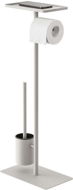 Sealskin Brix Toiletbutler met planchet 2-in-1 Toiletrolhouder - Wc rolhouder - Toiletborstel - Beige - Taupe – Greige
