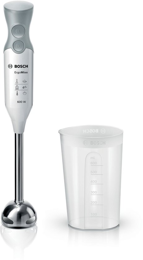 Bosch MSM66110 ErgoMixx - Staafmixer - 600W - Wit/Grijs Bosch MSM66110 ErgoMixx - Staafmixer - 600W - Wit/Grijs