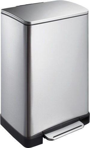 EKO - E-Cube pedaalemmer 40 liter - Stainless steel Plastic - mat RVS - Prullenbak