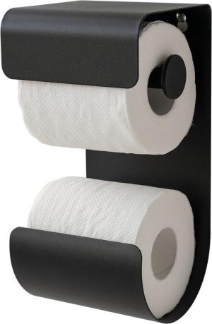Sealskin Brix - WC rolhouder - Toiletrolhouder - Reserverolhouder - Zwart