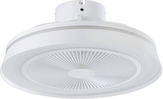 EGLO Vallonia Plafondventilator met lamp - Ø 48 cm - 3 snelheden - Instelbaar wit licht - RGB - Dimbaar - DC energy saving - Wit EGLO Vallonia Plafondventilator met lamp - Ø 48 cm - 3 snelheden - Instelbaar wit licht - RGB - Dimbaar - DC energy saving - Wit