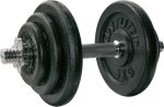 Tunturi Dumbell Gietijzer totaal 20kg - Halterset met schroefsluiting - Dumbbell set - 1 halterstang - 30mm - incl. gratis fitness app