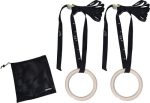 Tunturi Gymnastic rings hout - 23cm diameter - Inclusief riem - Incl. gratis fitness app