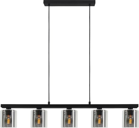 EGLO Cadley Hanglamp | E27 | 121 cm | Rookglas - Smoke glas | Zwart EGLO Cadley Hanglamp | E27 | 121 cm | Rookglas - Smoke glas | Zwart