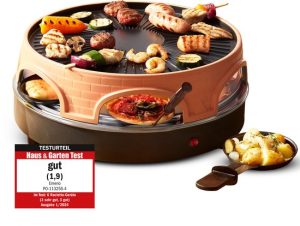 Emerio Pizzarette 3-in-1 Origineel - Zwitserse Raclette en Grill - 6 Persoons Pizza Oven - 6 Geïsoleerde Bakspatels - RVS Bakplaat - Gourmetstel - PO-113255.4 1500W