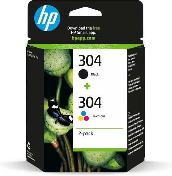 HP 304 - Inktcartridge - Origineel - Standaard capaciteit - Kleur en Zwart HP 304 - Inktcartridge - Origineel - Standaard capaciteit - Kleur en Zwart