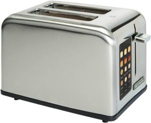 Bourgini Digitale Broodrooster - Toaster met touchscreen digital display - 6 warmteniveaus - 2 extra brede broodsleuven