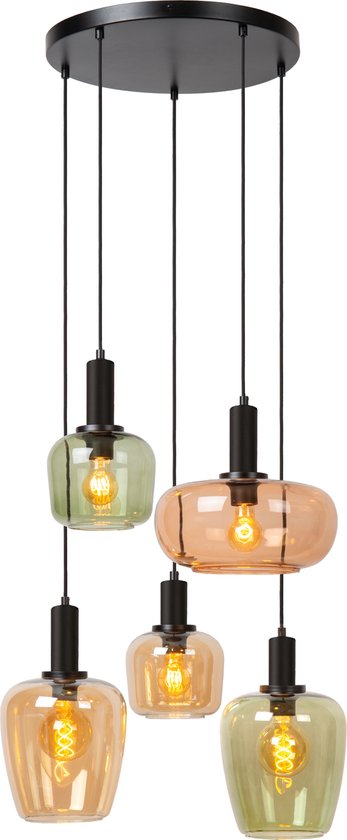 Lucide ILONA - Hanglamp - 5xE27 - Zwart Lucide ILONA - Hanglamp - 5xE27 - Zwart