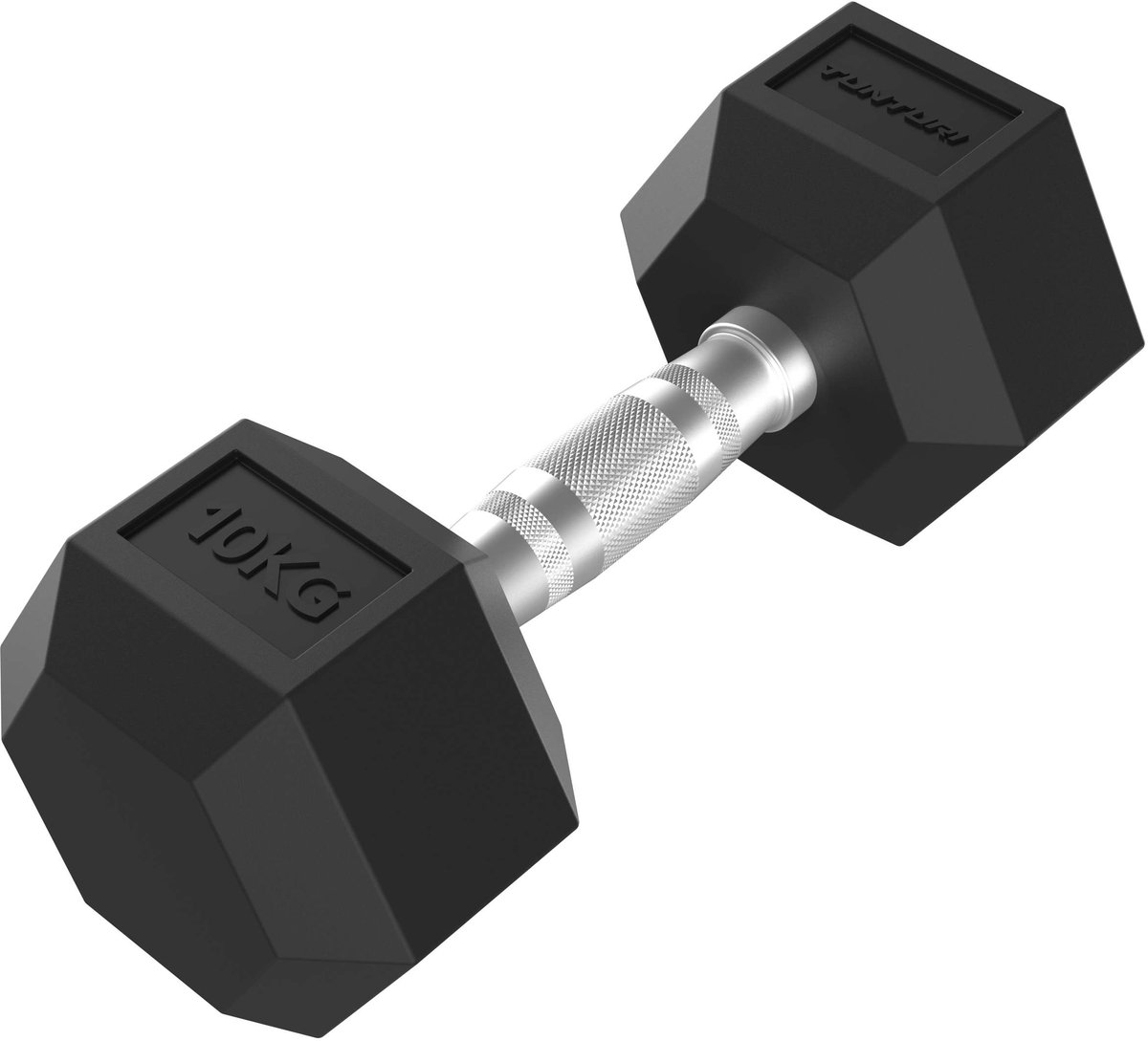 Tunturi Platinum Hexa Dumbbell - Rubber - 1x 10kg - Zwart Tunturi Platinum Hexa Dumbbell - Rubber - 1x 10kg - Zwart