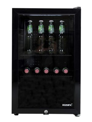Husky KK70-BK-NL-HU - Dranken koeler - Barkoelkast - 71 Liter - Horeca - Met Glazen Deur - Zwart