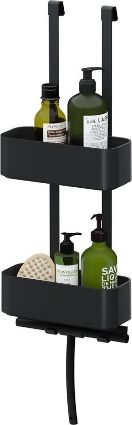 Tiger 2-Store - Ophangbaar doucherek 25 cm - Zonder boren - Zwart