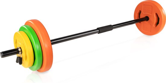 Tunturi Aerobic Pump Gewichtenset 20kg - Halterset met 6 schijven - Incl. halterstang - Met schuimrubberen beschermlaag - Incl. gratis fitnessapp Tunturi Aerobic Pump Gewichtenset 20kg - Halterset met 6 schijven - Incl. halterstang - Met schuimrubberen beschermlaag - Incl. gratis fitnessapp