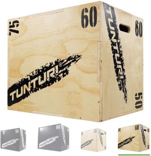 Tunturi Plyo Box Voor Krachttraining - Houten fitness kist - Extra verstevigd - Jumpbox 50/60/75cm - incl. gratis fitnes sapp