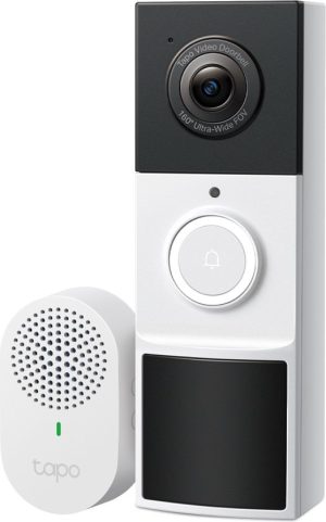 Tapo D210 Draadloze video deurbel op batterij - Inclusief chime/gong - 2K Video - Zonder Abonnement - IP65 - Slimme deurbel
