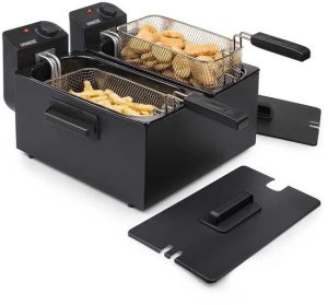 Princess Dubbele Frituurpan - Inhoud 2 x 3 liter - Koude Zone - 3600W - 2x regelbare thermostaat - 183028 - Zwart